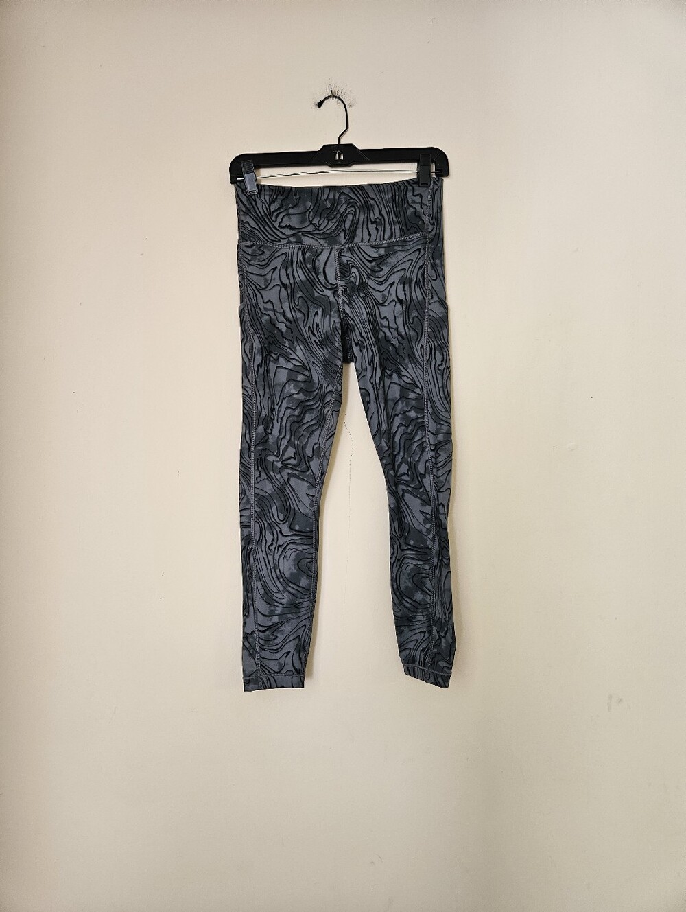 Athleta Marble-Print High-Rise Leggings - Gray & Black, Size Small